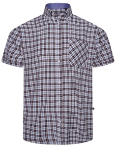 KAM Premium Gebürstetes Fleece-Karohemd Blau